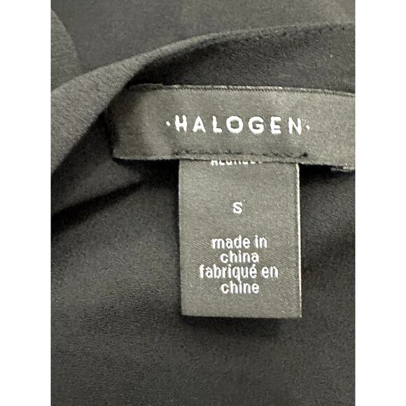 Halogen Blouse Surplice V-Neck Cap Sleeves Lightweight Black Women's Small NWT - Picture 9 of 10